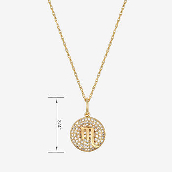 Womens 1/2 CT. T.W. Cubic Zirconia 18K Gold Over Silver Round Pendant Necklace