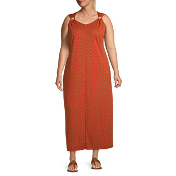 Liz Claiborne Sleeveless Geometric A-Line Dress Plus