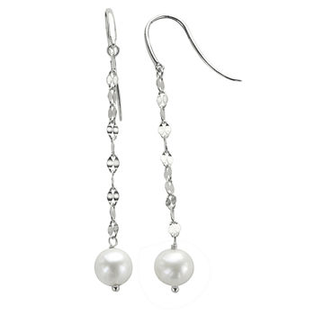 7-8Mm Cultured Freshwater Pearl Sterling Silver Earrings