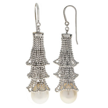 10-11Mm Cultured Freshwater Pearl Sterling Silver Earrings