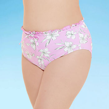 Decree Ruffle Womens Floral High Waist Bikini Swimsuit Bottom Juniors Plus