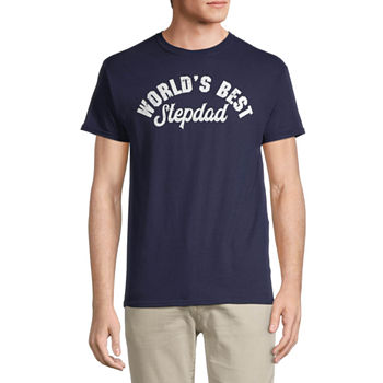 Worlds Best Stepdad Mens Crew Neck Short Sleeve Regular Fit Graphic T-Shirt