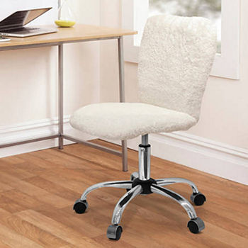 Faux Fur Task Adjustable Roll Chair