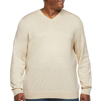 The Foundry Big & Tall Supply Co. V Neck Long Sleeve Pullover Sweater