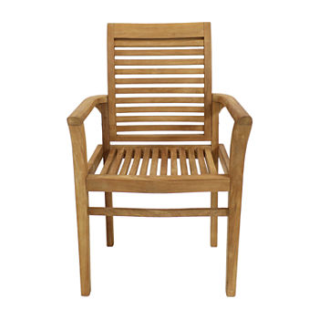 Teak Traditional Slat Style Patio Dining Chair