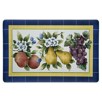 Achim Fruity Tiles Floral Anti-Fatigue Rectangular Kitchen Mat