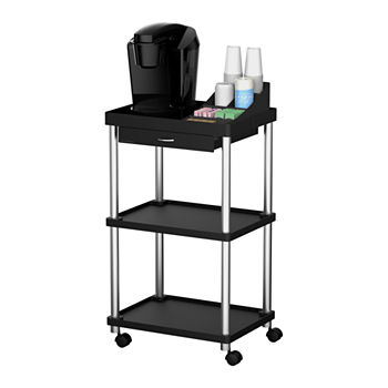 Mind Reader 'Valet' 3 Tier Rolling Coffee Cart - Organizer Included, Black