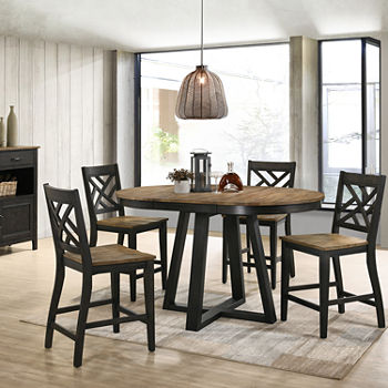 Napa 5-Piece Counter Height Dining Set with Lattice  Back Chairs