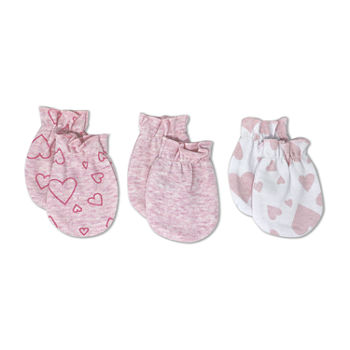 3 Stories Trading Company Baby Girls 3 Pair Baby Mittens