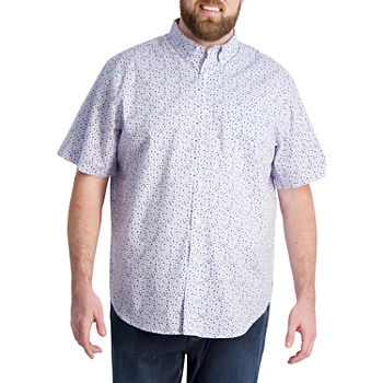 Chaps Big and Tall Mens Regular Fit Short Sleeve Button-Down Shirt