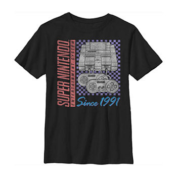Super Nintendo Little & Big Boys Crew Neck Short Sleeve Graphic T-Shirt
