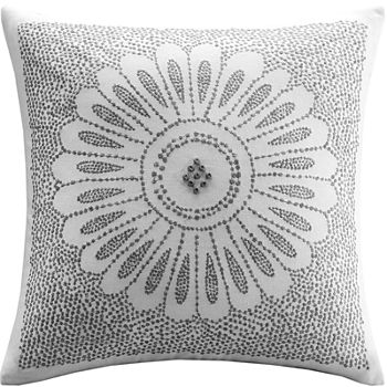 INK+IVY Sofia Cotton Embroidered Decorative Square Pillow