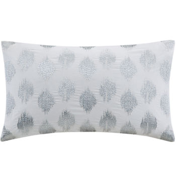 INK+IVY Nadia Dot Cotton Metallic Embroidery Oblong Pillow