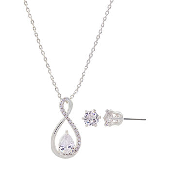 Sparkle Allure 2-pc. Cubic Zirconia Pure Silver Over Brass Infinity Jewelry Set