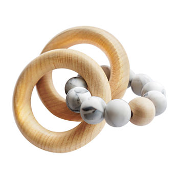 3 Stories Trading Company Silicone And Beech Wood Rattle Teether