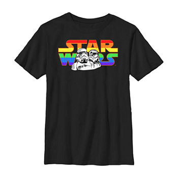 Little & Big Boys Crew Neck Star Wars Short Sleeve Graphic T-Shirt