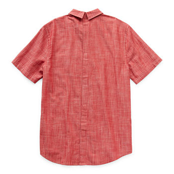 St. John's Bay Seated Mens Adaptive Classic Fit Short Sleeve Button-Down Shirt