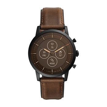 Fossil Smartwatches Mens Brown Leather Smart Watch Ftw7008
