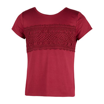 Knit Works Little & Big Girls Round Neck Short Sleeve T-Shirt