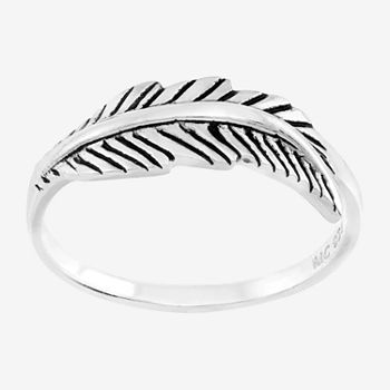 Itsy Bitsy Feather Sterling Silver Band