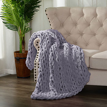 Your Lifestyle By Donna Sharp Chenille Knitted Reversible Lightweight Throw