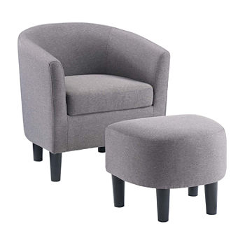 Take a Seat Churchill Accent Chair with Ottoman