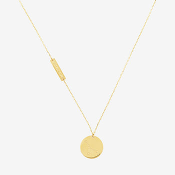 Cancer Womens 10K Gold Round Pendant Necklace