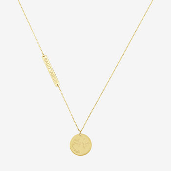 Sagittarius Womens 10K Gold Round Pendant Necklace