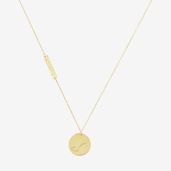 Scorpio Womens 10K Gold Round Pendant Necklace