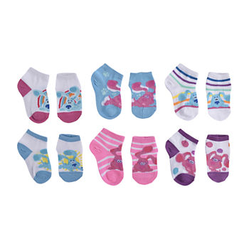 Blue'S Clues Toddler Girls 6 Pair Quarter Socks