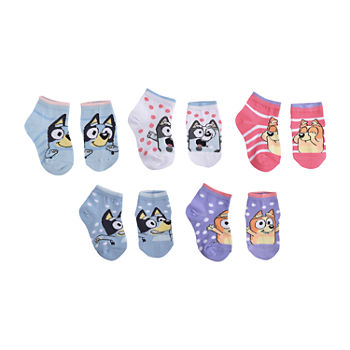 Bluey Toddler Girls 5 Pair Quarter Socks