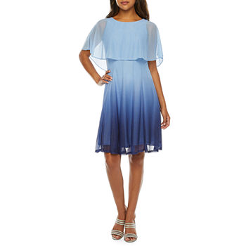 J Taylor Sleeveless Ombre Fit + Flare Dress