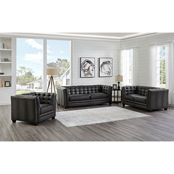 Bangor Leather Upholstery Collection 3-pc. Seating Set