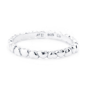 Silver Treasures Sterling Silver Heart Band