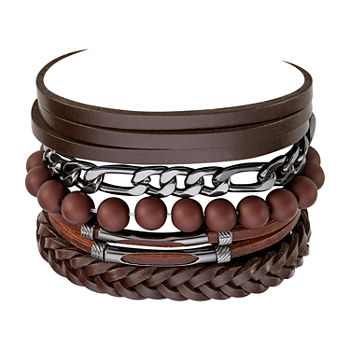 Mens 5-pc. Stainless Steel Bracelet Set
