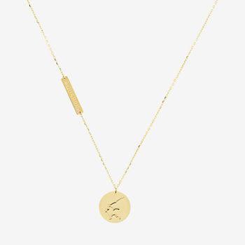 Aquarius Womens 10K Gold Round Pendant Necklace