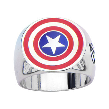 Marvel Captain America Shield Mens Stainless Steel Ring