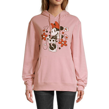 Minnie Mouse Juniors Womens Long Sleeve Oversized Graphic Hoodie