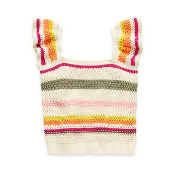 Thereabouts Little & Big Girls Straight Neck Sleeveless Pullover Sweater