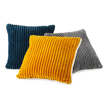 Home Expressions Ribbed Plush Square Throw Pillow