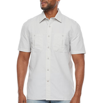 St. John's Bay Outdoor Mens Regular Fit Short Sleeve Button-Down Shirt