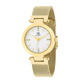 Roberto Bianci Womens Stainless Steel Gold Tone Bracelet Watch-Rb0407