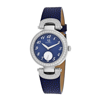 Roberto Bianci Womens Blue Leather Strap Watch-Rb0615