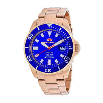 Sea-Pro Mens Automatic Rose Goldtone Stainless Steel Bracelet Watch Sp4324