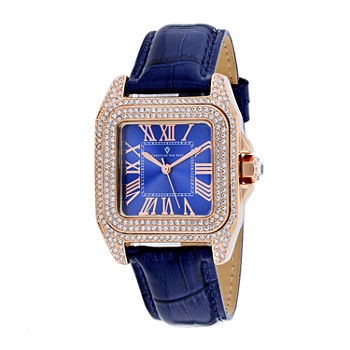 Christian Van Sant Womens Blue Leather Strap Watch-Cv4427