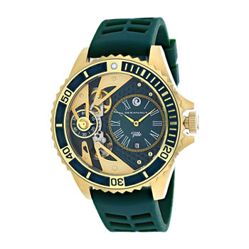 Oceanaut Mens Green Strap Watch Oc0995