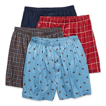Stafford® Knit Mens 4 Pack Boxers
