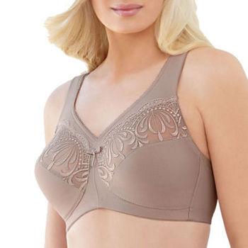 Glamorise Magic Lift® Embroidered Full Figure Support Unlined Wireless Full Coverage Bra-1016