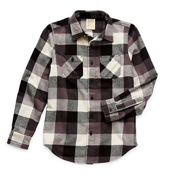Thereabouts Little & Big Boys Long Sleeve Adaptive Flannel Shirt