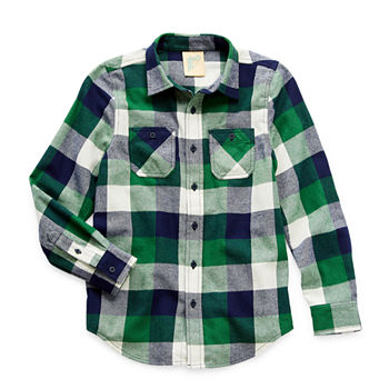 Thereabouts Little & Big Boys Long Sleeve Flannel Shirt